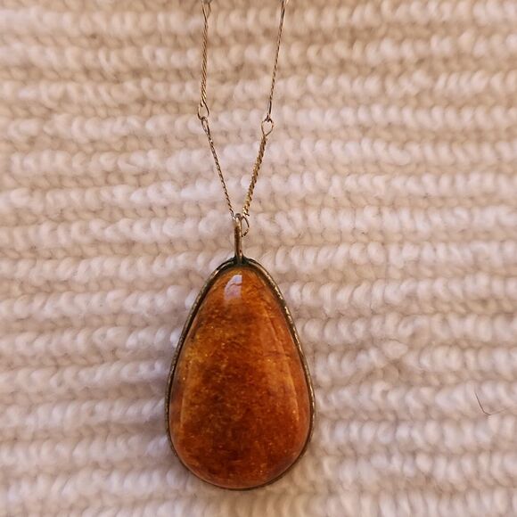 Baltic Sea lithuanian amber dainty silvertone necklace - Picture 4 of 7